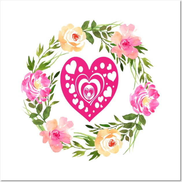 FLOWER HEART ART Wall Art by Own Store